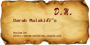 Darab Malakiás névjegykártya